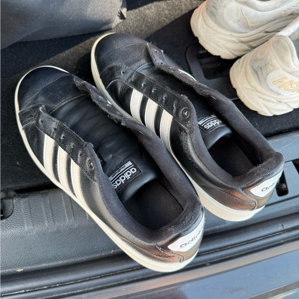 Adidas Black Sneakers with White Stripes